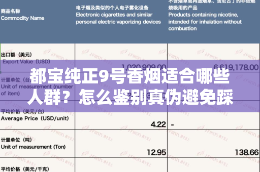 都宝纯正9号香烟适合哪些人群？怎么鉴别真伪避免踩坑？